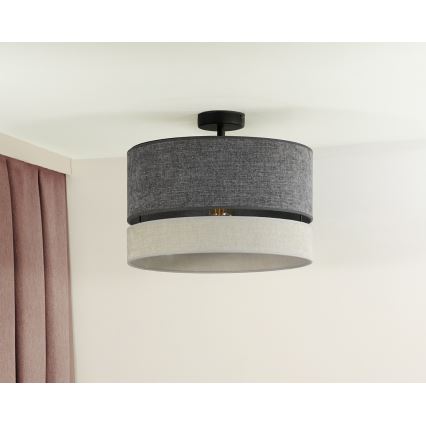 Duolla - Plafonski luster DOUBLE 1xE27/15W/230V, prečnik 40 cm, siva