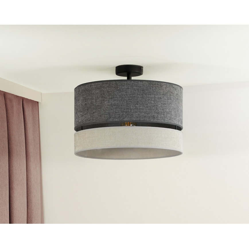 Duolla - Plafonski luster DOUBLE 1xE27/15W/230V, prečnik 40 cm, siva