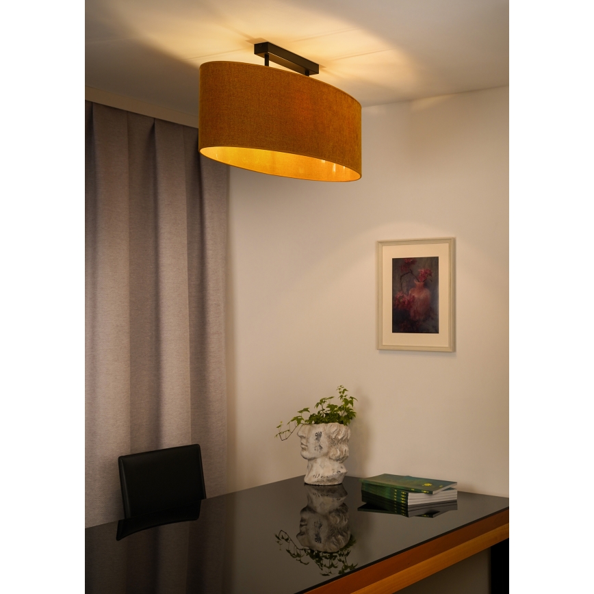 Duolla - Plafonski luster OVAL 2xE27/15W/230V braon