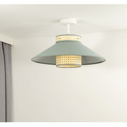 Duolla - Plafonski luster RIO RATTAN 1xE27/15W/230V prečnik 45 cm zelena/ratan