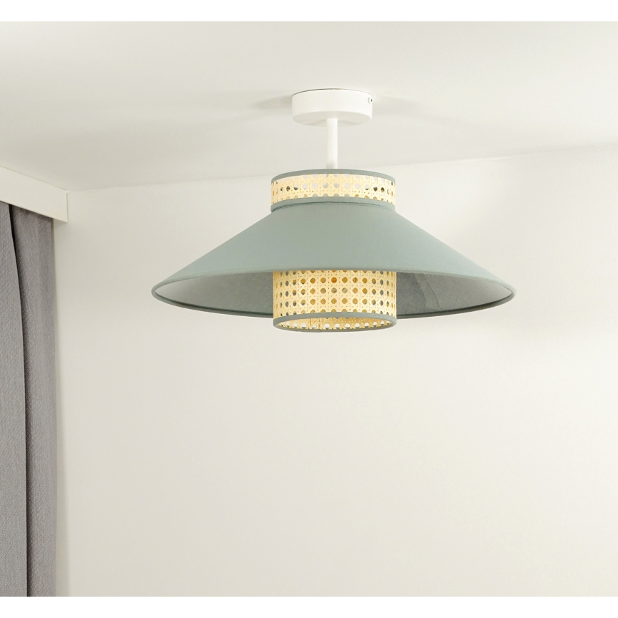 Duolla - Plafonski luster RIO RATTAN 1xE27/15W/230V prečnik 45 cm zelena/ratan