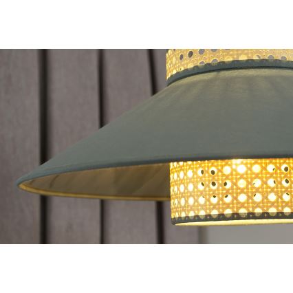 Duolla - Plafonski luster RIO RATTAN 1xE27/15W/230V prečnik 45 cm zelena/ratan