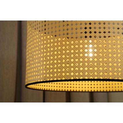 Duolla - Plafonski luster ROLLER RATTAN 1xE27/15W/230V prečnik 45 cm bež/crna