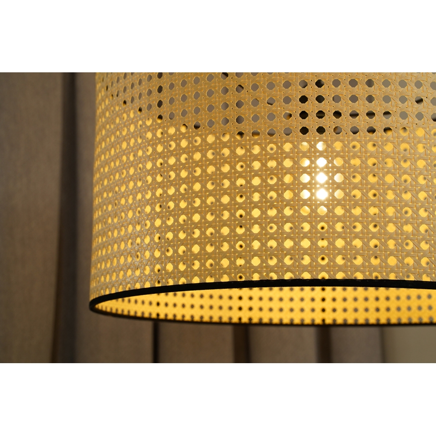 Duolla - Plafonski luster ROLLER RATTAN 1xE27/15W/230V prečnik 45 cm bež/crna