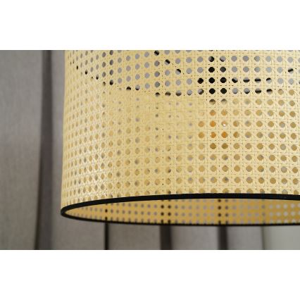 Duolla - Plafonski luster ROLLER RATTAN 1xE27/15W/230V prečnik 45 cm bež/crna