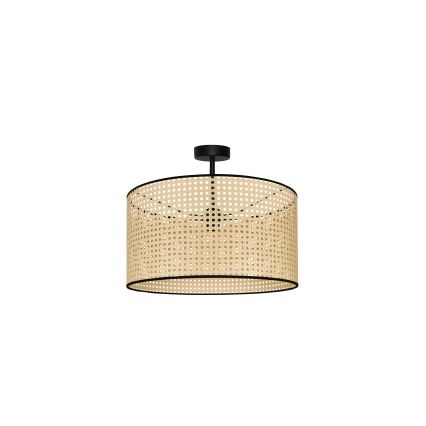 Duolla - Plafonski luster ROLLER RATTAN 1xE27/15W/230V prečnik 45 cm bež/crna