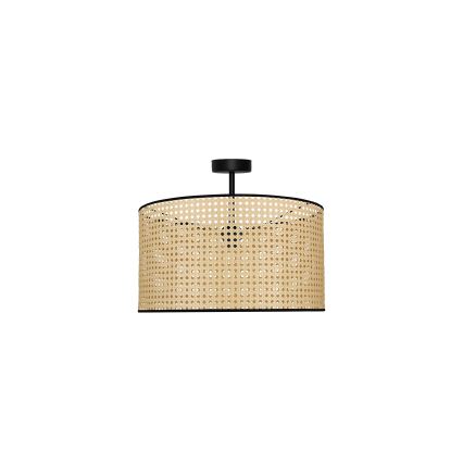 Duolla - Plafonski luster ROLLER RATTAN 1xE27/15W/230V prečnik 45 cm bež/crna