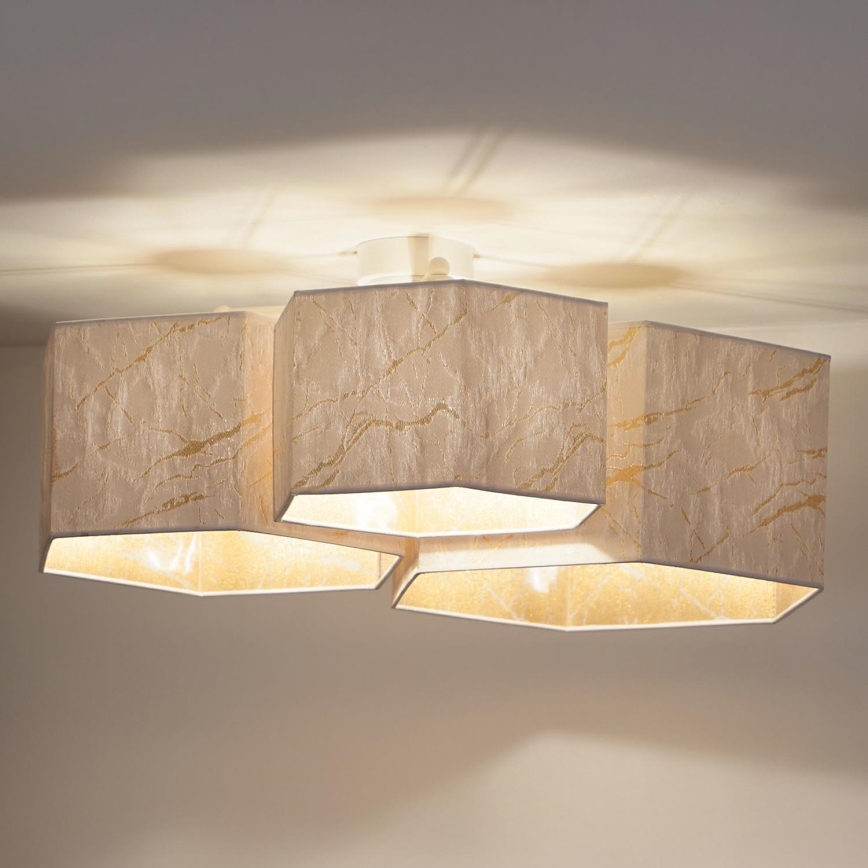 Duolla - Plafonski luster ROLLER TRIO HEX 3xE27/15W/230V beli/zlatni