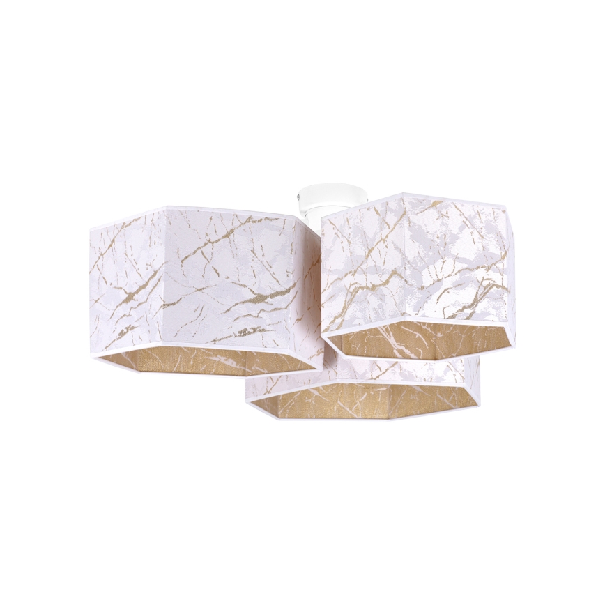 Duolla - Plafonski luster ROLLER TRIO HEX 3xE27/15W/230V beli/zlatni