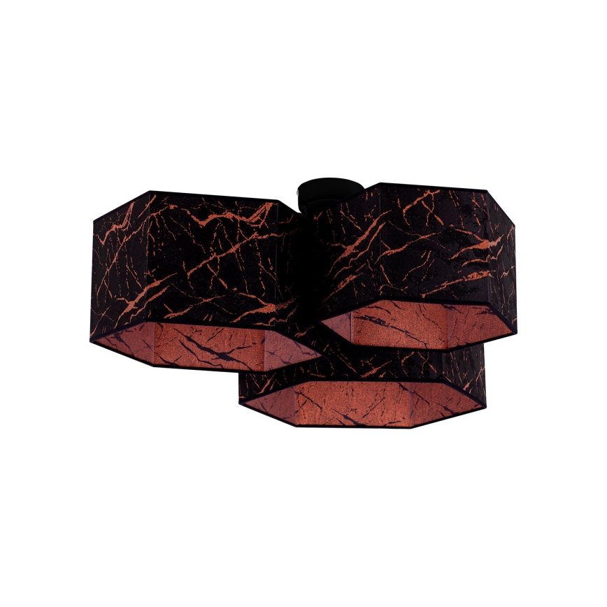 Duolla - Plafonski luster ROLLER TRIO HEX 3xE27/15W/230V crna/bakrena