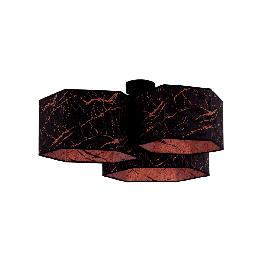 Duolla - Plafonski luster ROLLER TRIO HEX 3xE27/15W/230V crna/bakrena