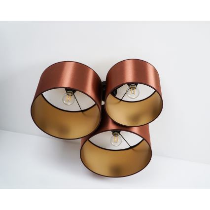 Duolla - Plafonski luster ROLLER TRIO SHINY 3xE27/15W/230V u boji bakra/zlata