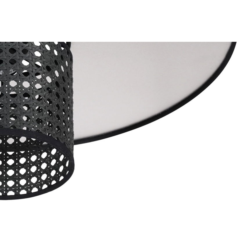Duolla - Plafonski luster TOKYO RATTAN 1xE27/15W/230V, prečnik 50 cm, crna/srebrna