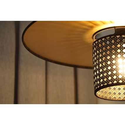 Duolla - Plafonski luster TOKYO RATTAN 1xE27/15W/230V Ø 50 cm zlatna/crna