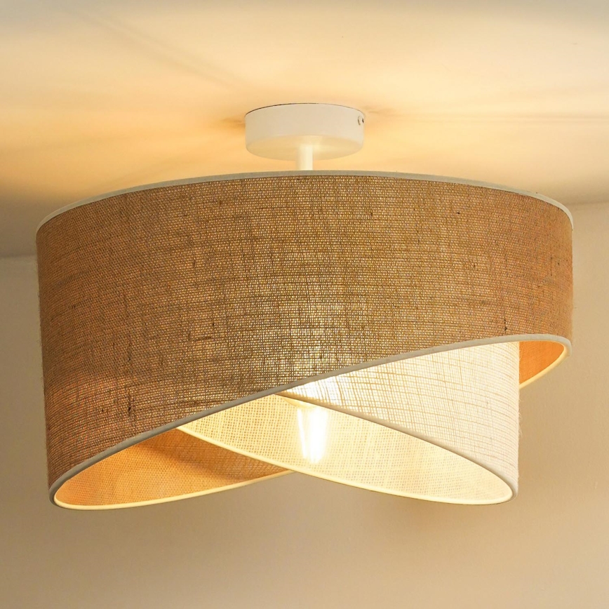 Duolla - Plafonski luster YUTE CELLO za površinsko montiranje 1xE27/15W/230V prečnik 45 cm smeđa/siva