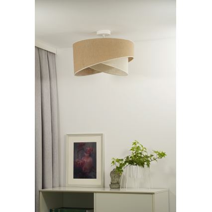 Duolla - Plafonski luster YUTE CELLO za površinsko montiranje 1xE27/15W/230V prečnik 45 cm smeđa/siva