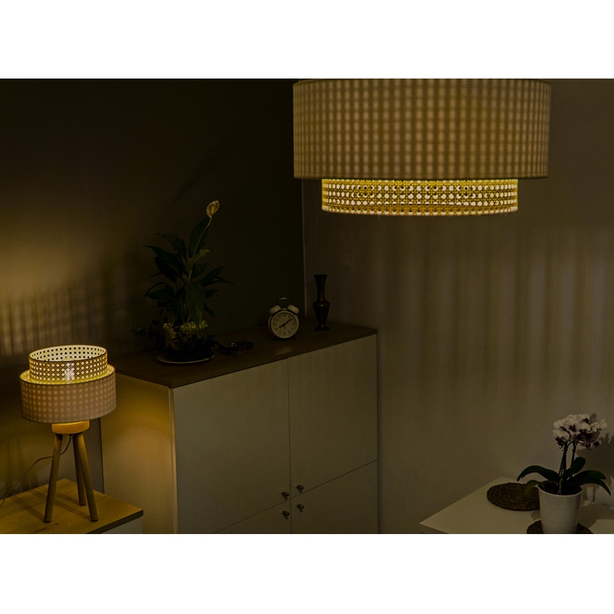 Duolla - Plafonsko svetlo BOHO 3xE27/15W/230V Ø 60 cm krem/ratan