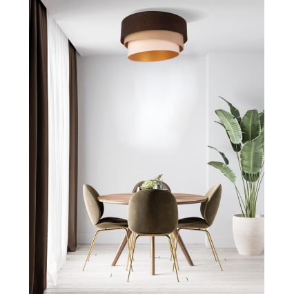 Duolla - Plafonsko svetlo DEVON 1xE27/40W/230V prečnik 45 cm braon/bež