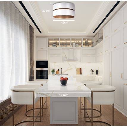 Duolla - Plafonsko svetlo DUO 1xE27/15W/230V prečnik 40 cm belo/zlatno