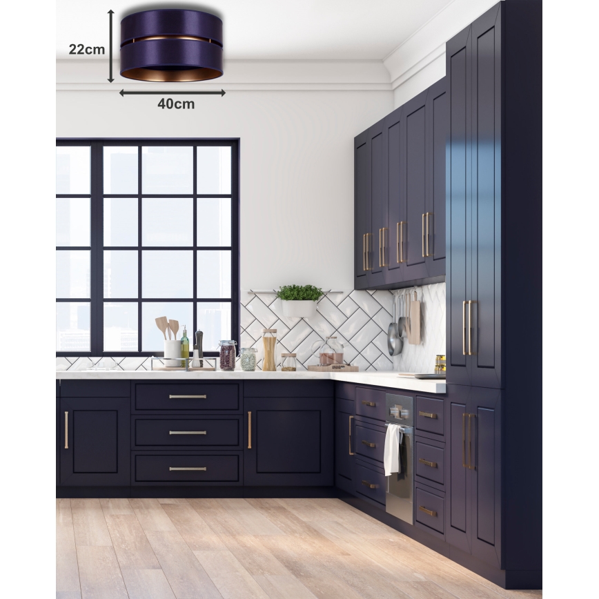 Duolla - Plafonsko svetlo DUO 1xE27/15W/230V Ø 40 cm plavo/zlatno