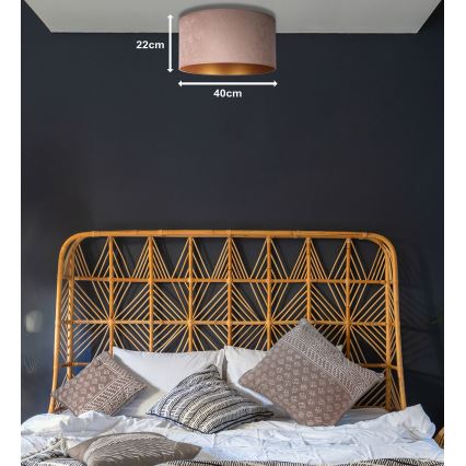 Duolla - Plafonsko svetlo ROLLER 1xE27/15W/230V, prečnik 40 cm, bež/zlatna