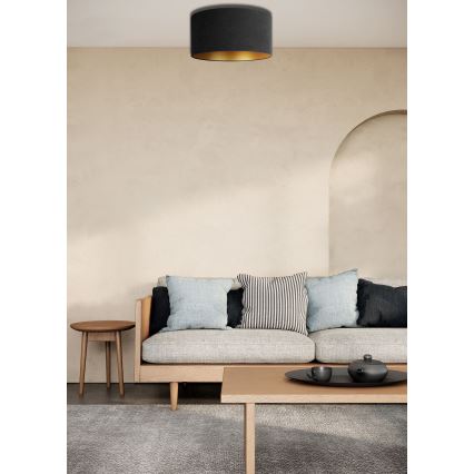 Duolla - Plafonsko svetlo ROLLER 1xE27/15W/230V, prečnik 40 cm, crno/zlatno