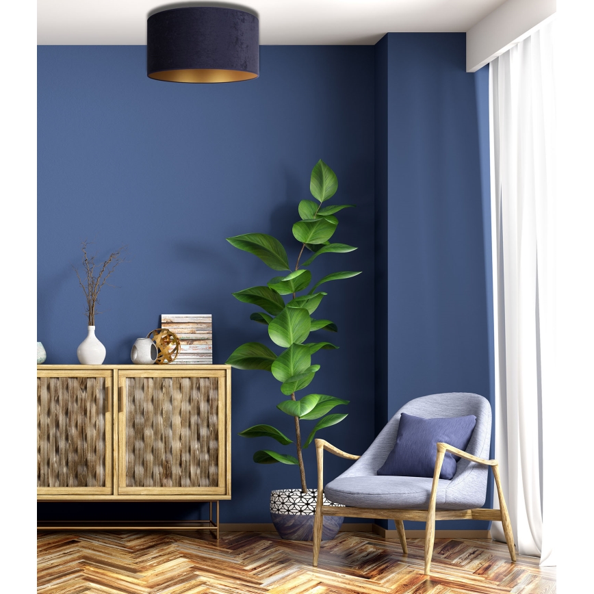 Duolla - Plafonsko svetlo ROLLER 1xE27/15W/230V prečnik 40 cm plava/zlatna