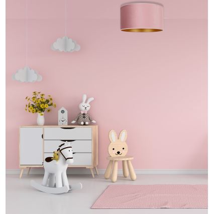 Duolla - Plafonsko svetlo ROLLER 1xE27/15W/230V prečnika 40 cm ružičasta/zlatna