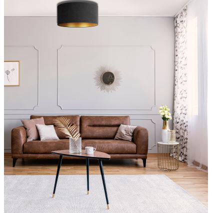 Duolla - Plafonsko svetlo ROLLER 3xE27/15W/230V prečnik 60 cm crna/zlatna