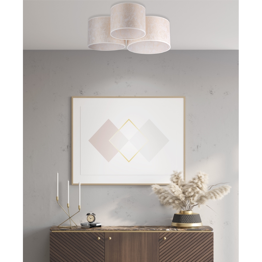 Duolla - Plafonsko svetlo ROLLER TRIO 3xE27/60W/230V belo/zlatno