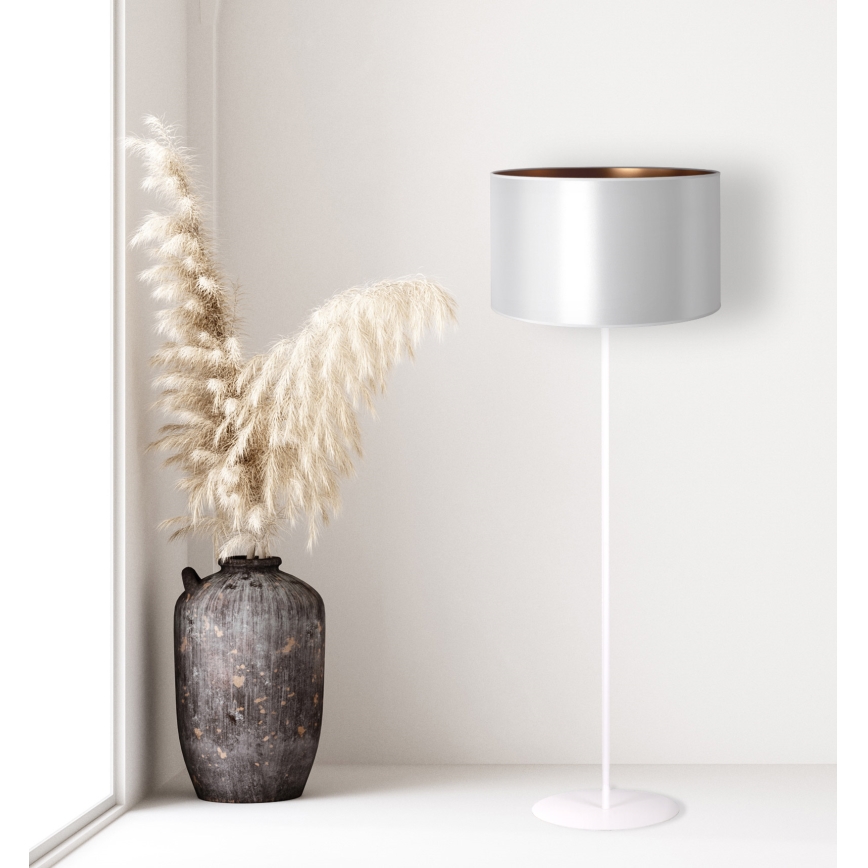 Duolla - Podna lampa CANNES 1xE27/15W/230V pr. 45 cm srebrno/bakrena/bela
