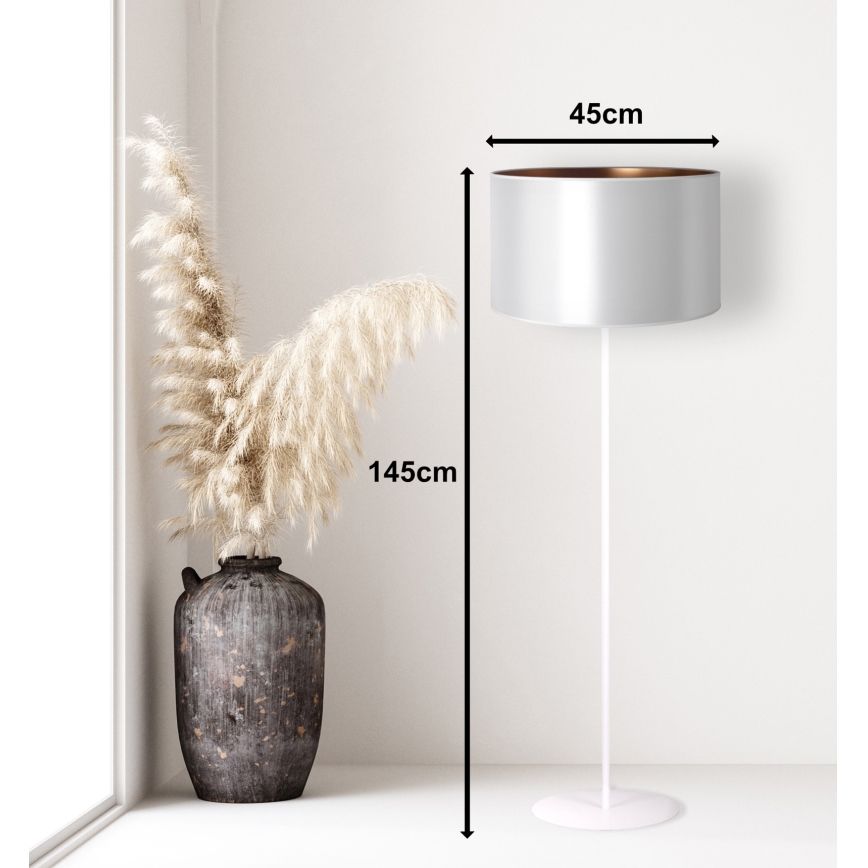 Duolla - Podna lampa CANNES 1xE27/15W/230V pr. 45 cm srebrno/bakrena/bela