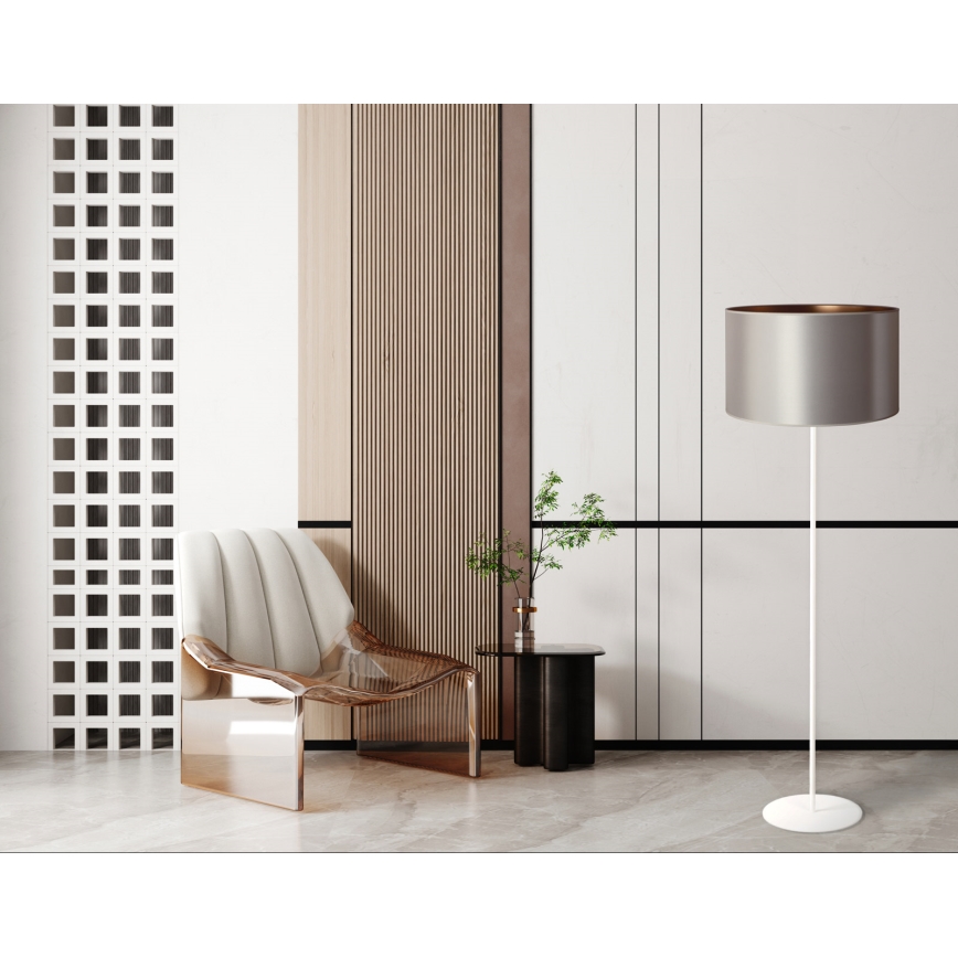 Duolla - Podna lampa CANNES 1xE27/15W/230V pr. 45 cm srebrno/bakrena/bela
