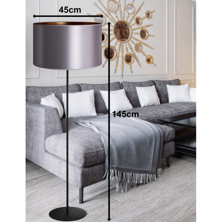 Duolla - Podna lampa CANNES 1xE27/15W/230V pr. 45 cm srebrno/bakrena/crno