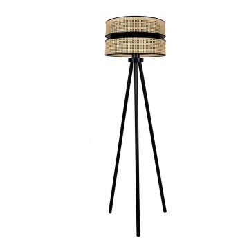 Duolla - Podna lampa DUO 1xE27/15W/230V pr. 40 cm ratan/crno