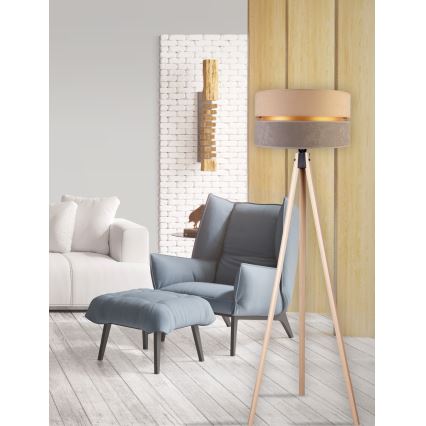 Duolla - Podna lampa DUO 1xE27/60W/230V pr. 44 cm bež/sivo/bež