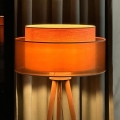 Duolla - Podna lampa WOOD BOHO 1xE27/15W/230V pr. 45 cm bakrena/braon/bež