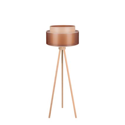 Duolla - Podna lampa WOOD BOHO 1xE27/15W/230V pr. 45 cm bakrena/braon/bež