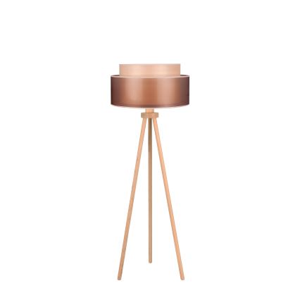 Duolla - Podna lampa WOOD BOHO 1xE27/15W/230V pr. 45 cm bakrena/braon/bež