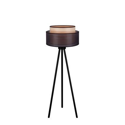 Duolla - Podna lampa WOOD BOHO 1xE27/15W/230V pr. 45 cm crno/bež