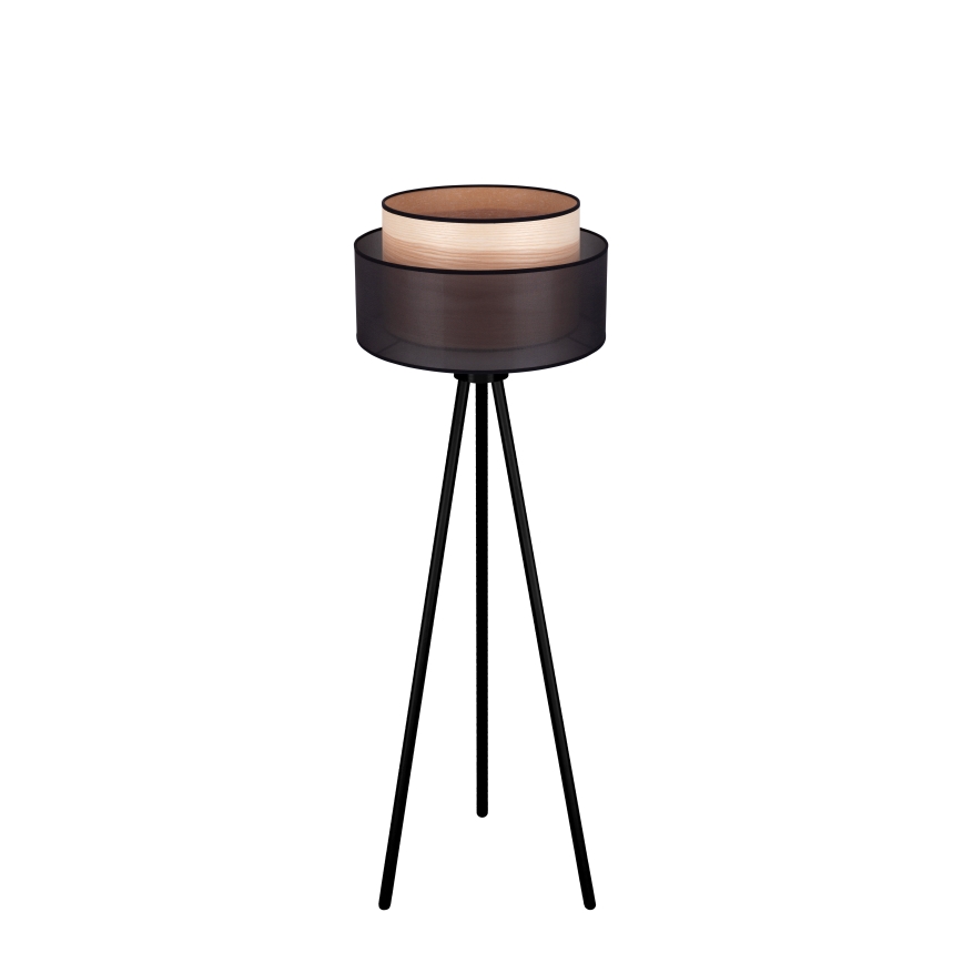 Duolla - Podna lampa WOOD BOHO 1xE27/15W/230V pr. 45 cm crno/bež