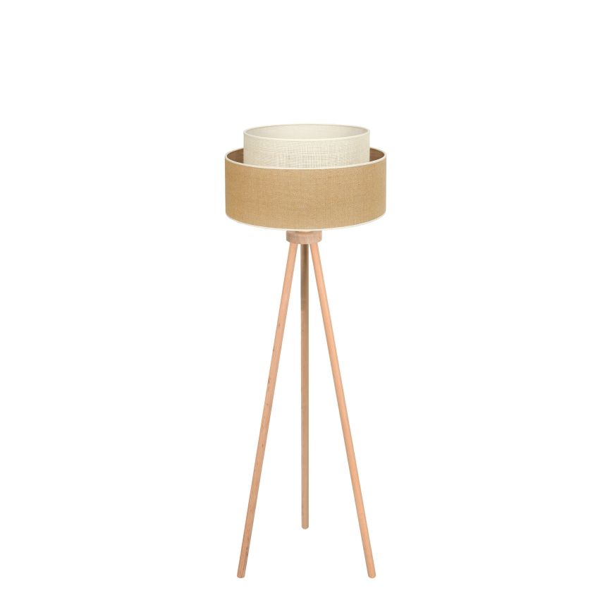 Duolla - Podna lampa YUTE BOHO 1xE27/15W/230V pr. 45 cm braon/kremasta