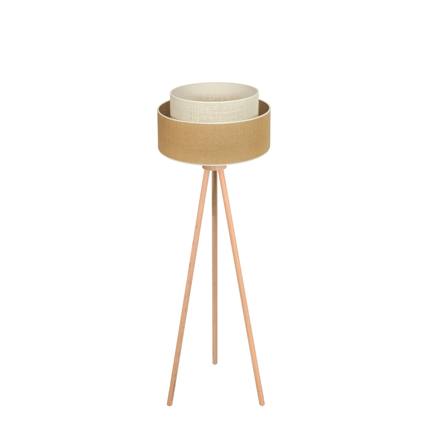 Duolla - Podna lampa YUTE BOHO 1xE27/15W/230V pr. 45 cm braon/kremasta