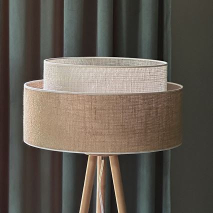 Duolla - Podna lampa YUTE BOHO 1xE27/15W/230V prečnika 45 cm braon/krem