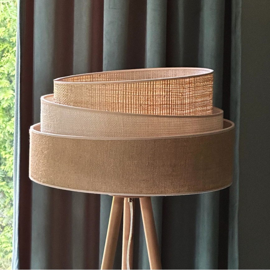 Duolla - Podna lampa YUTE TRIO 1xE27/15W/230V pr. 45 cm braon/sivo/bež