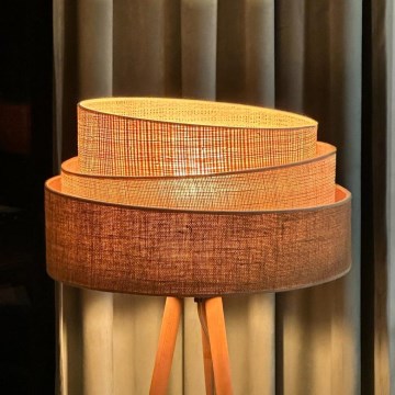 Duolla - Podna lampa YUTE TRIO 1xE27/15W/230V prečnik 45 cm braon/siva/bež