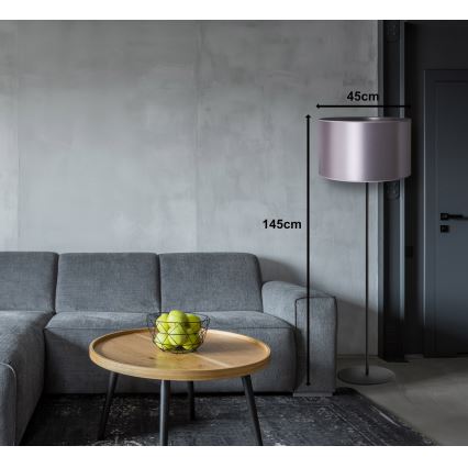 Duolla - Stojeća lampa CANNES 1xE27/15W/230V prečnik 45 cm srebrna/crna