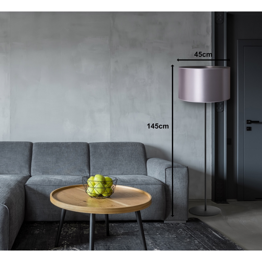 Duolla - Stojeća lampa CANNES 1xE27/15W/230V prečnik 45 cm srebrna/crna