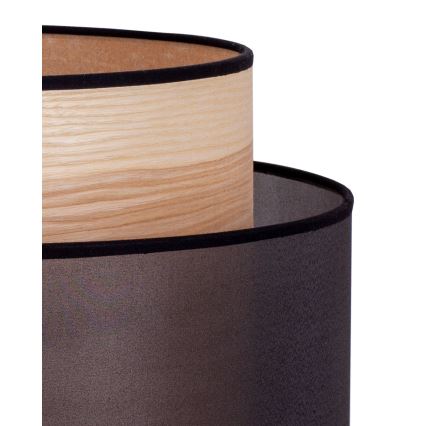 Duolla - Stojeća lampa WOOD BOHO 1xE27/15W/230V prečnik 45 cm crna/bež