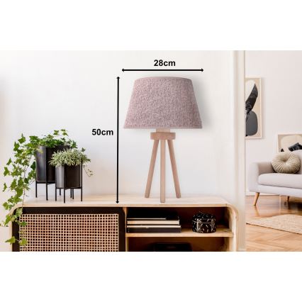 Duolla - Stolna lampa BOUCLE 1xE27/15W/230V prečnik 28 cm braon/drvo